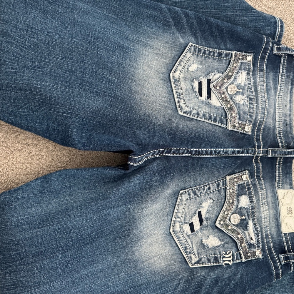 Miss Me Easy Straight Dark Blue Jeans - 33